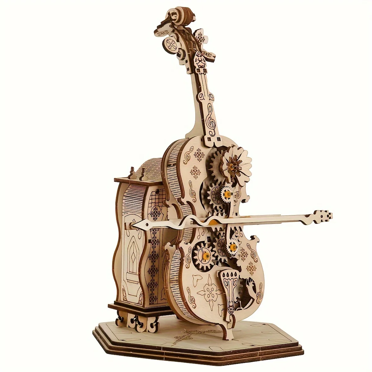 

DIY Handmade Magic Cello Mechanical Music Box 3D Wooden Puzzle Model Kits Perfect Creative Gift