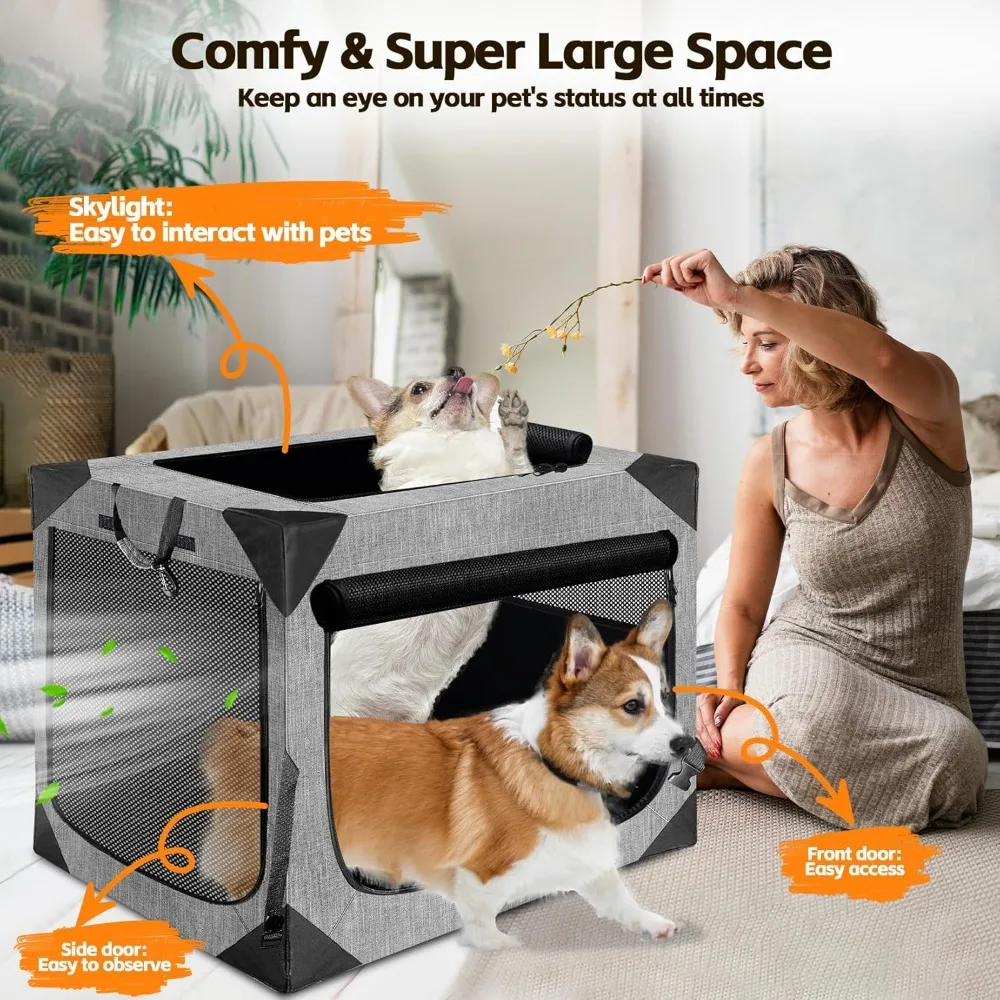 Caixa para cães 30x21x21 polegadas para cães grandes ou médios, design portátil e dobrável perfeito