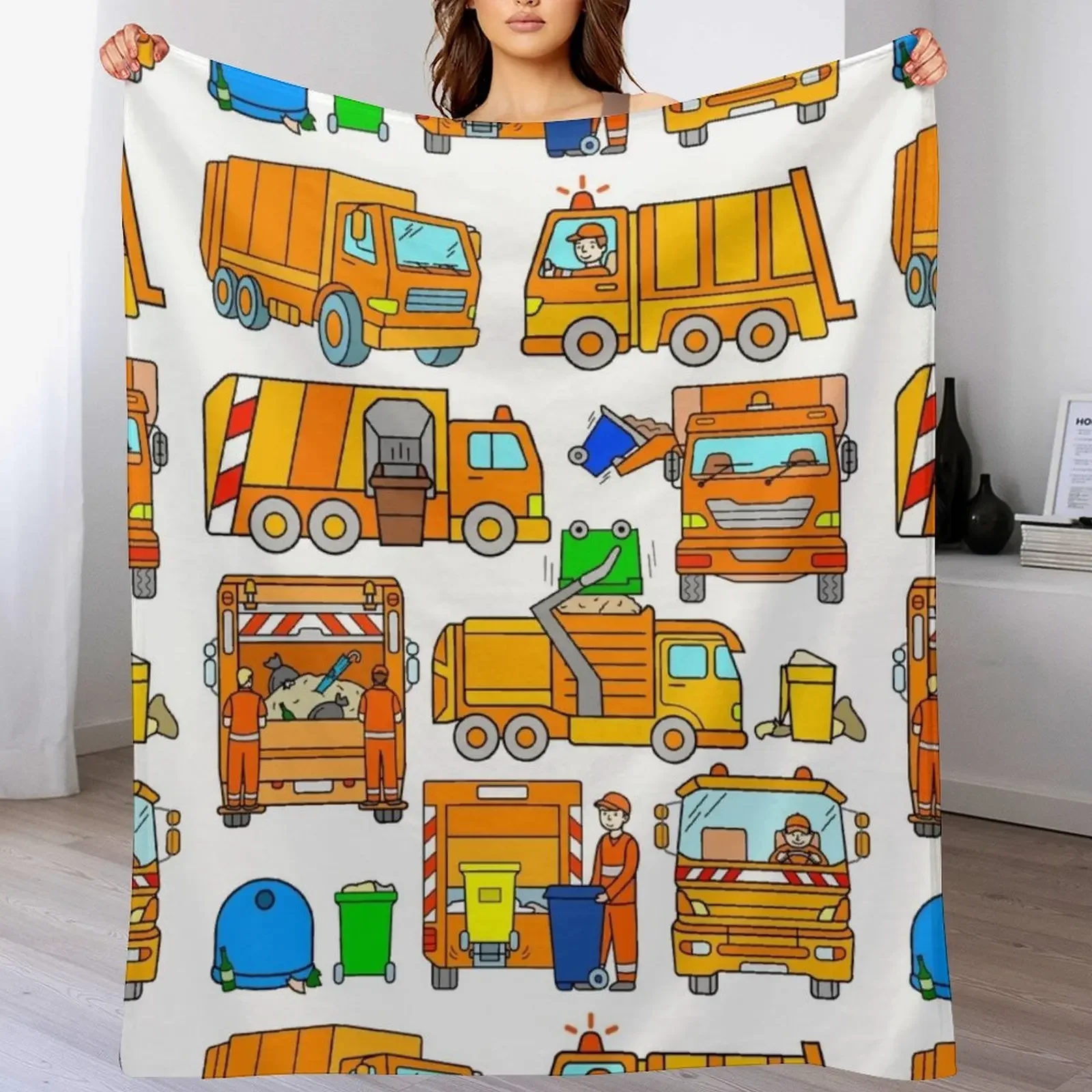 

Trashtruck Boys Girls Trash Vehicles Throw Blanket funny gift Luxury Designer Sofa Blankets