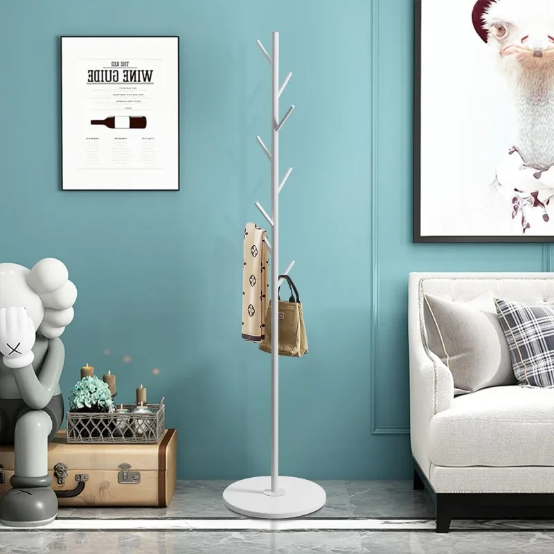 Metal Coat Rack Stand with Marble Base, Coat Rack Freestanding, Easy To Assemble and Sturdy Bionic Hall Tree with 8 Hooks