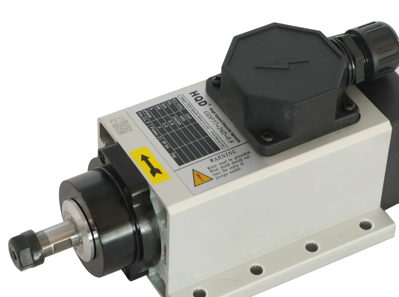 HQD 0.8Kw 800W ER11 24000rpm Air Cooling Spindle Motor for Cnc Router GDF37-24Z/0.8 view 6