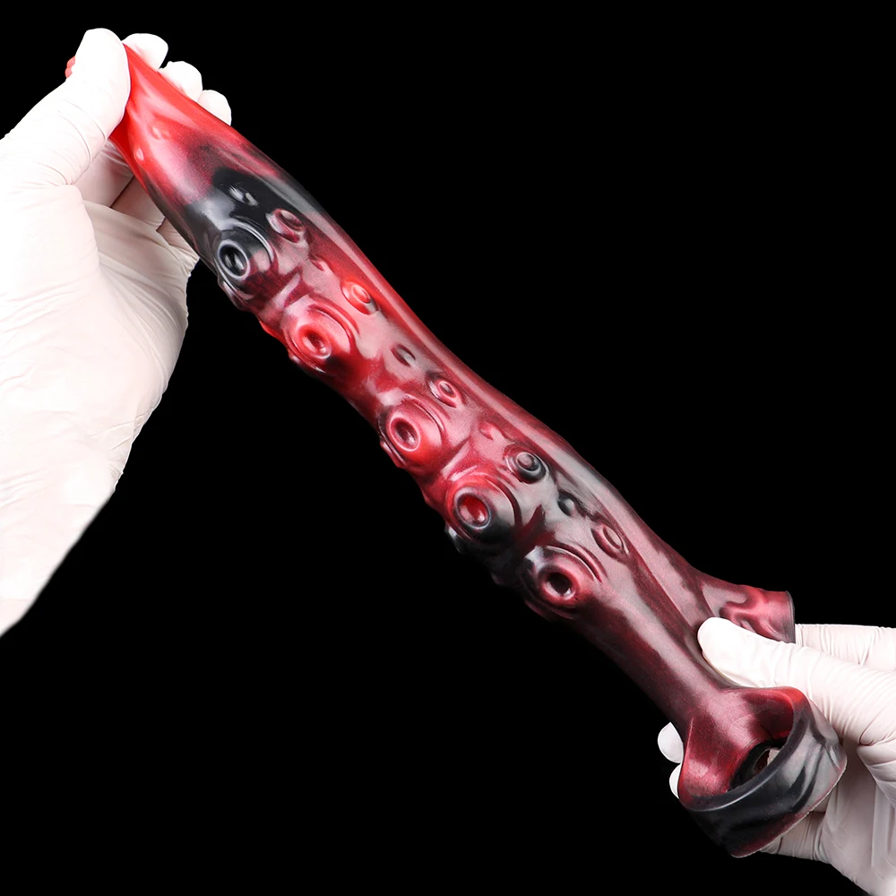 FAAK クローズドヘッドペニススリーブ サイズM L XL ラージ シリコン製 ファンタジー 馬 犬 結び目入り 中空ディルド 陰茎拡大セックストイ 男性用