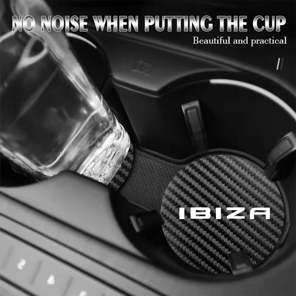 2Pcs Car Water Coaster Anti-slip Pad For Seat Ibiza 6l 6j 6k2 6k 6f Leon Mk5 2 3 1 4 1p 1m Cupra St Altea Xl Auto Accessories - view 2