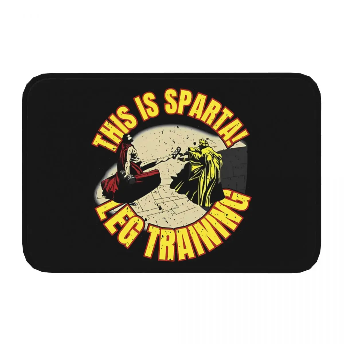 Spartan Cartoon Non-slip Doormat Leg Training Living Room Bedroom Mat Welcome Carpet Flannel Modern Decor