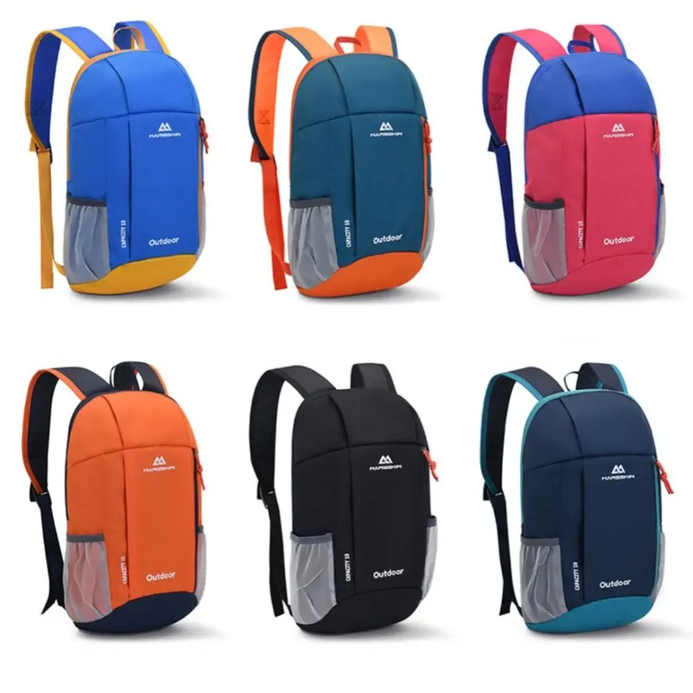 Durable 10L Climbing Backpack Zipper Large Capacity Student Daypack Waterproof Polyester Small Bookbag Outdoor Sports