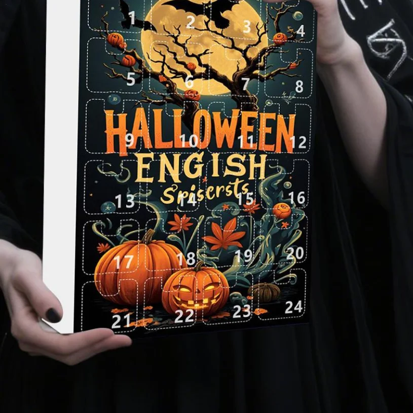 Calendario de cuenta regresiva de Halloween 2025, calendario de Adviento de terror de 24 días para Halloween, pesadillas antes de Navidad, calendario de Adviento, regalos