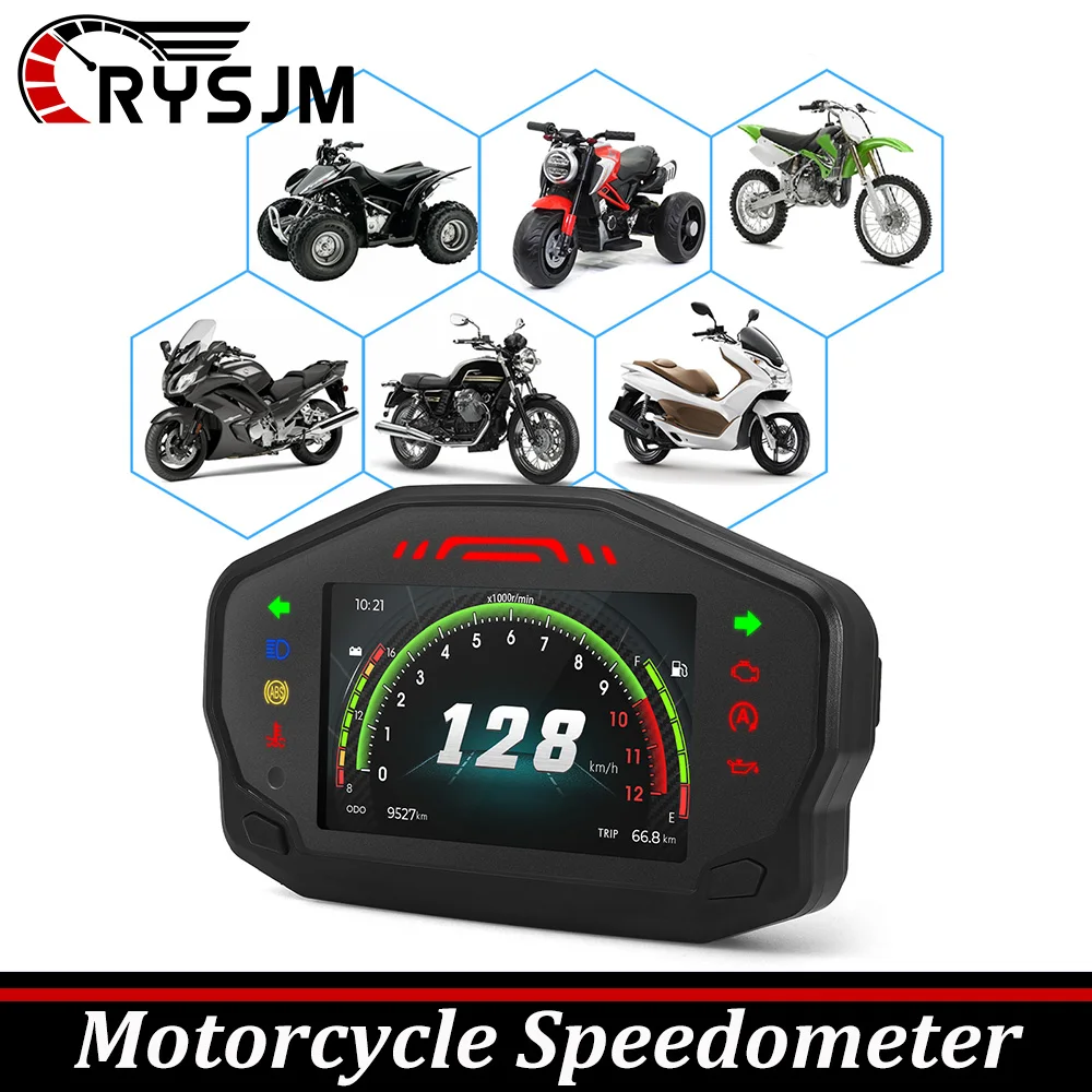 SS 12V Universal Motorcycle Speedometer Instrument Bluetooth-compatible Digital Odometer Dashboard Custom Overspeed Alarm Value