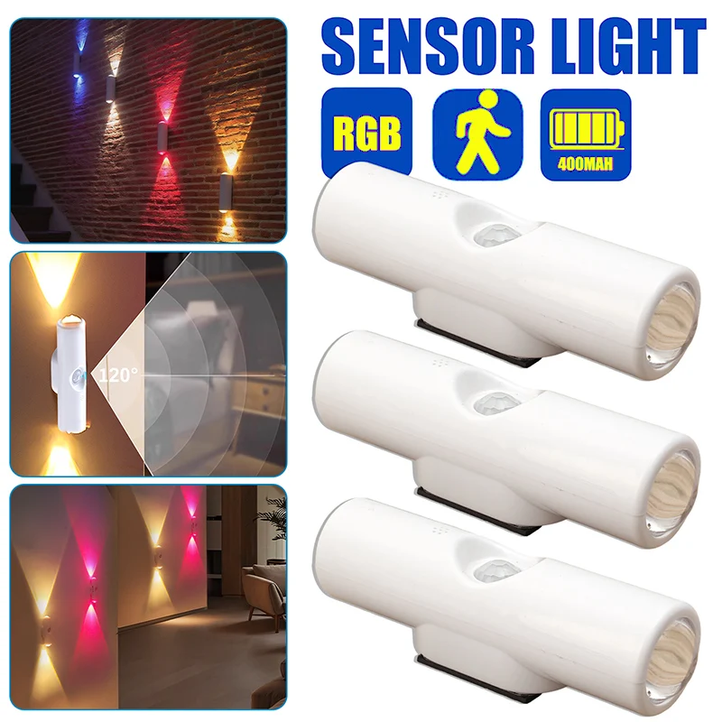

Motion Sensor Cabinet Lights LED Wall Light Motion Activated Rechargeable Magnetic Under Counter Lights For Corridor Kitchen
