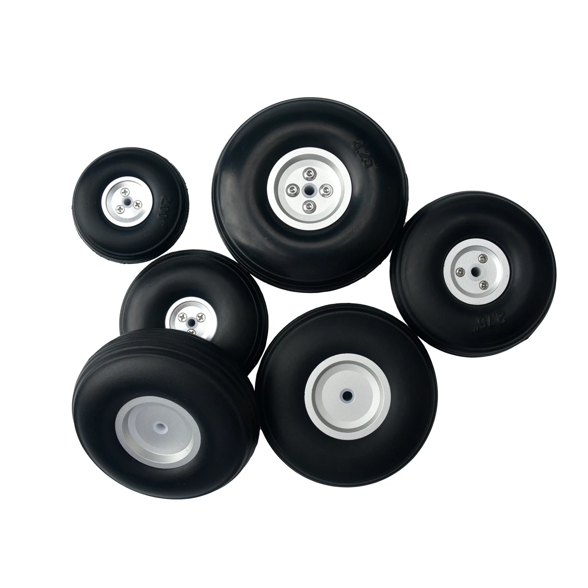 1PC moyeu en aluminium PU mousse roue train d'atterrissage pneu Dia 1/1.25/1.5/1.75/2/2.25/2.5/2.75/3/3.25/3.5/3.75/4/4.5/5 pouces pour avion RC