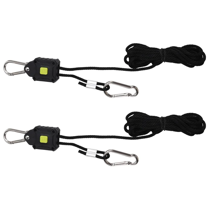 ABXF-2Pack 1/8 インチ調整可能な成長ライトハンガー、成長ライト用の強化された金属ギア付き高耐久ロープハンガー、インラインファン