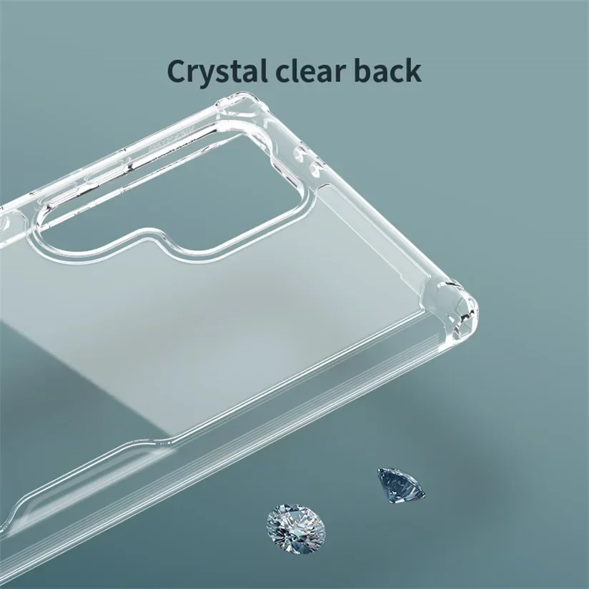 Nillkin-Transparent TPU Frame Protection Case for Samsung Galaxy S24 Ultra, Clear Back Cover, Nature Pro