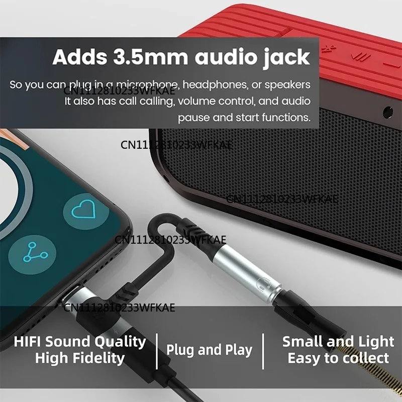 2PCS 2-in-1 Earphones and Charging Adapter 3.5 MM Jack Audio Adapter Type-C Dual Head Audio Adapter Cable for Type-C Phones