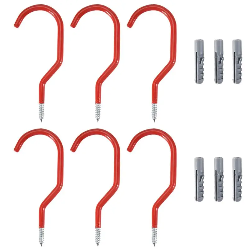 AS94-Bike Hooks,Heavy Duty Bicycle Storage Hooks Set,Screw-In Utility Storage Hangers Shed Garage Garden Hook Plastic Coated For