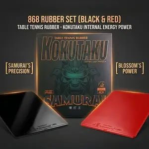 Kokutaku Sakura 868 Rubber Set, the Ultimate Performance Rubber for Table Tennis, Sticky Reverse Rubber for Rackets
