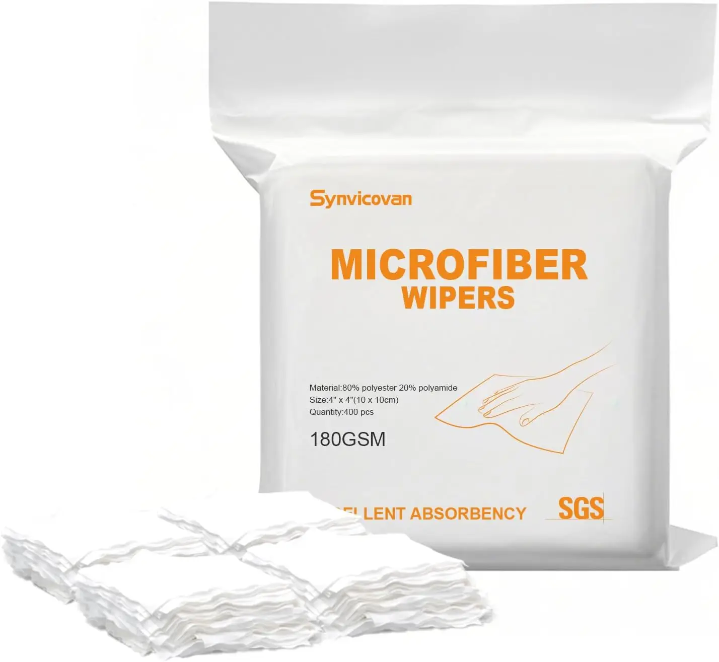 

Салфетки из микрофибры 10x10 см (400 шт., класс 100, 180 г/м²) — сверхтонкие безворсовые ткани для уборки и сушки