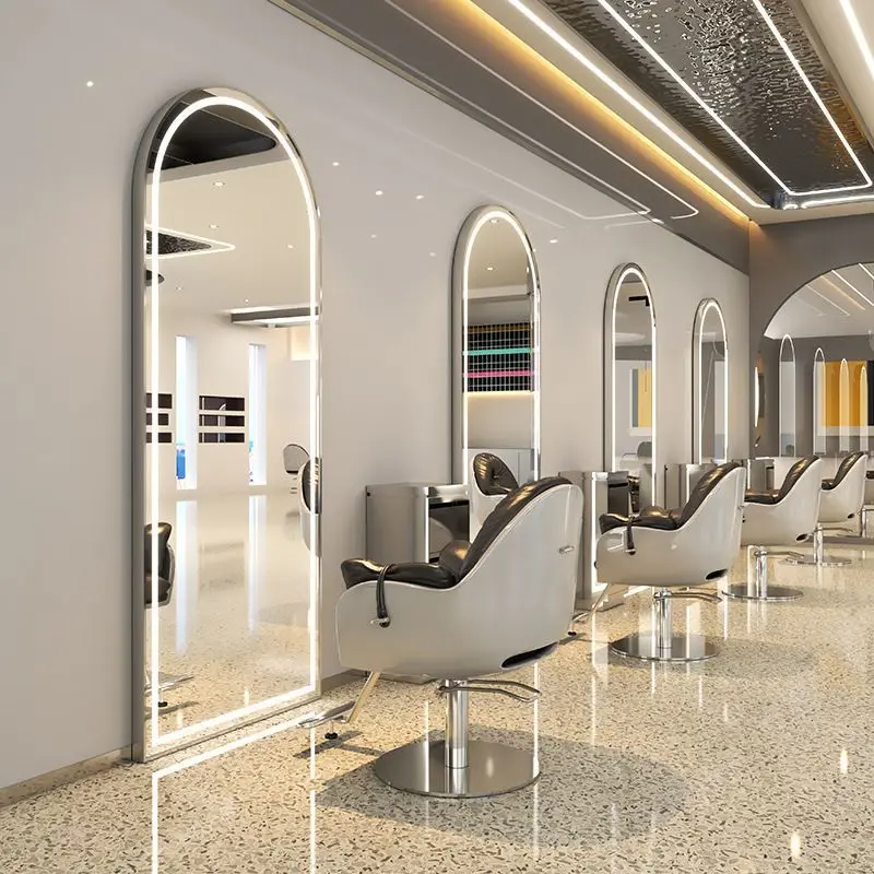 Hairdressing perm and dyeing Internet celebrity mirror cutting simple hair salon hairdressing salon one-sided barbershop mirror
