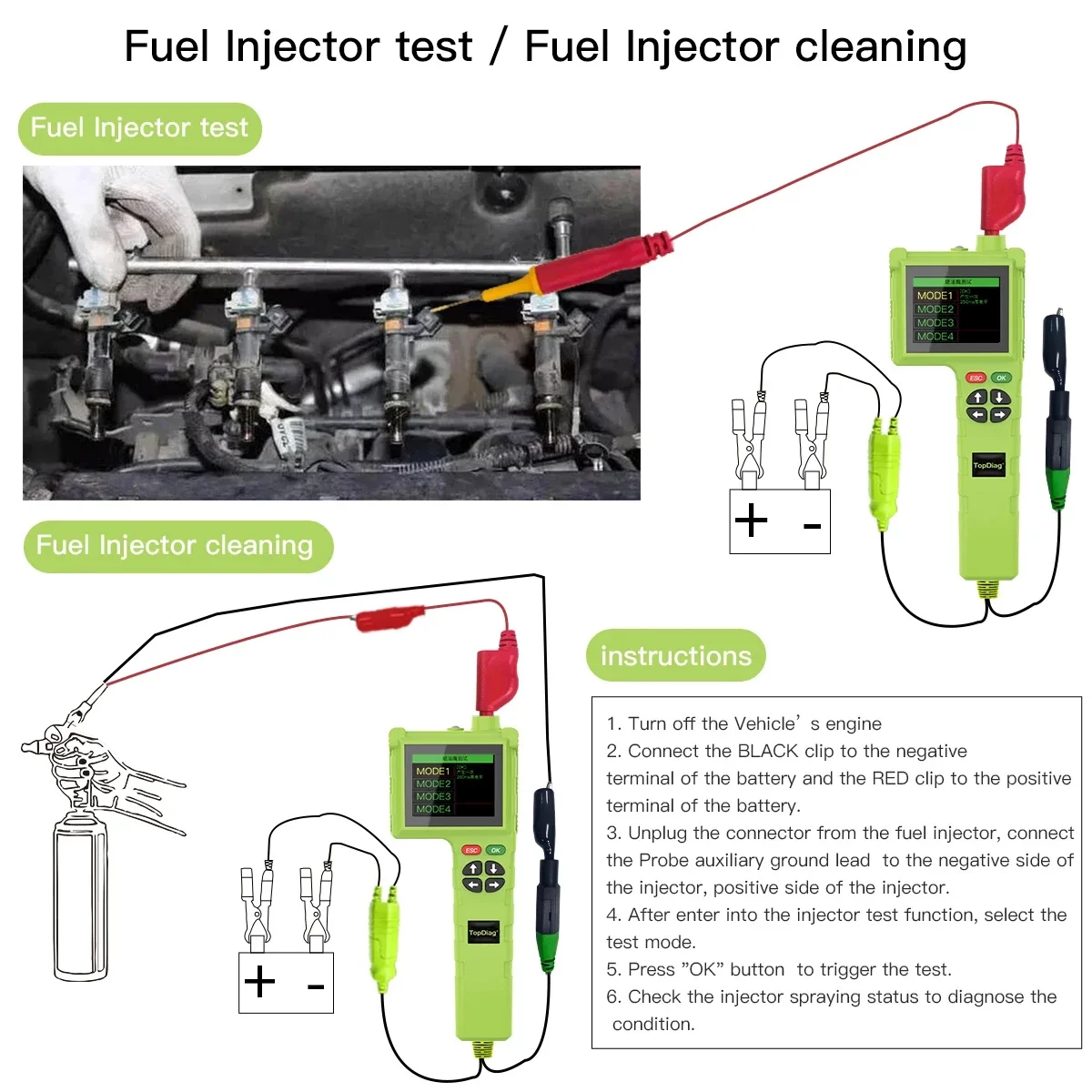 TopDiag P200 Pro Automotive Circuit Tester 12V/24V Power Circuit Probe Kit Car Voltage Resistance Relay Test Working 9V-48V