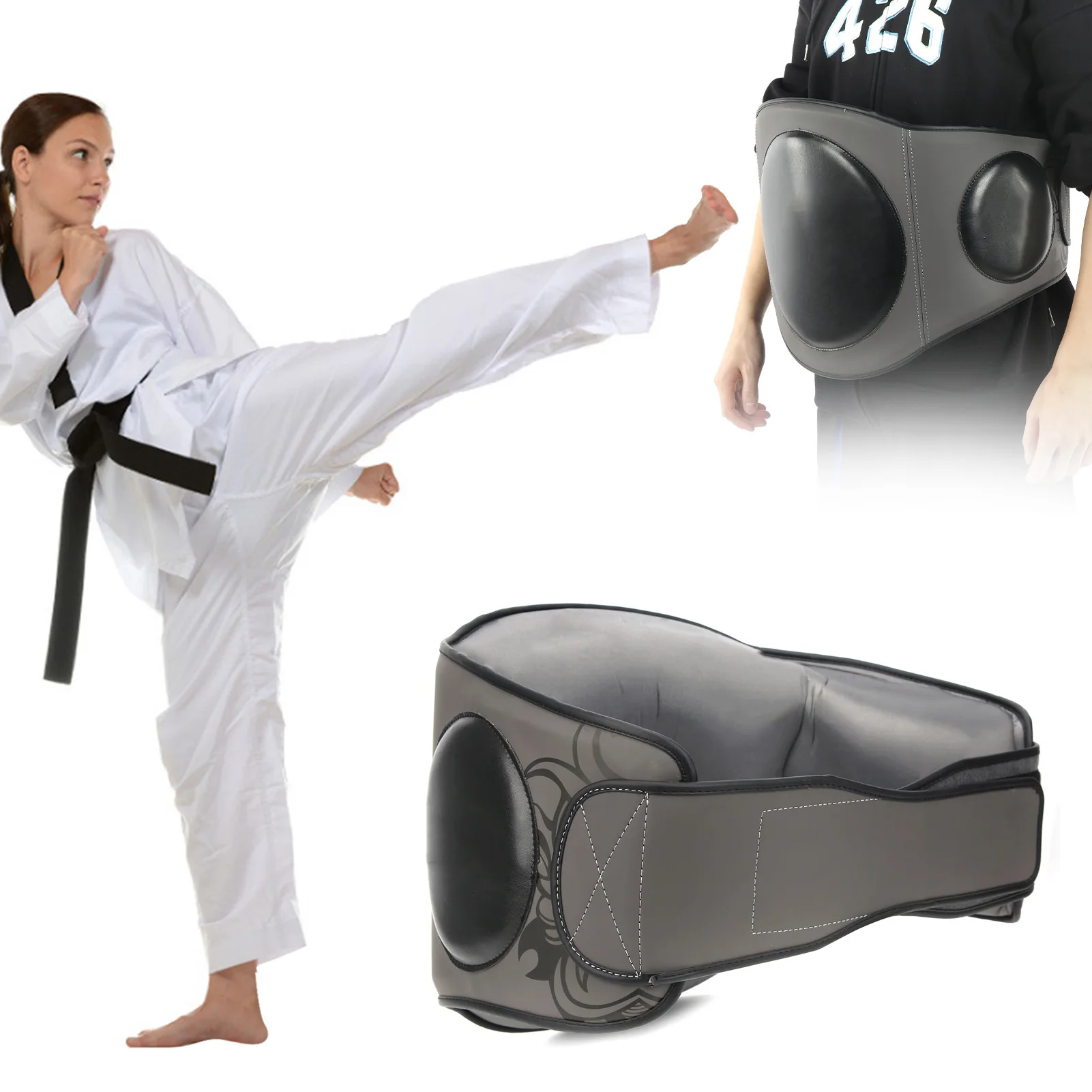 

Boxing Belly Pad MMA Sparring Guard Thicken Belly Pad Stomach Protector Chest Body Guard Abdomen Pad for MMA Boxing Muay Thai