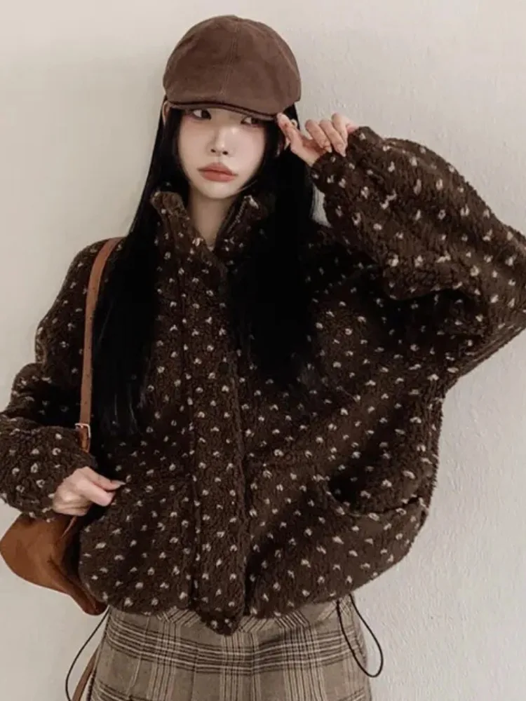 

Ретро антивозрастное джато с вышитым мехом ягненка и воротником-стойкой, женское зимнее новое универсальное хлопковое пальто с завязками по подолу