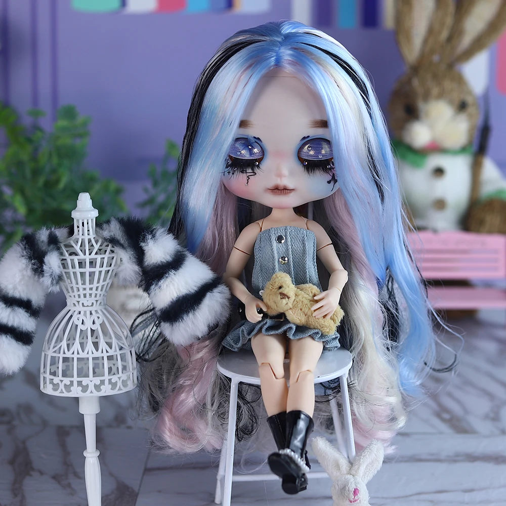 ICY DBS Blyth doll white skin Plumpy Matte Face customized makup with eyebow carved lips face Azone Neo girl boy gift