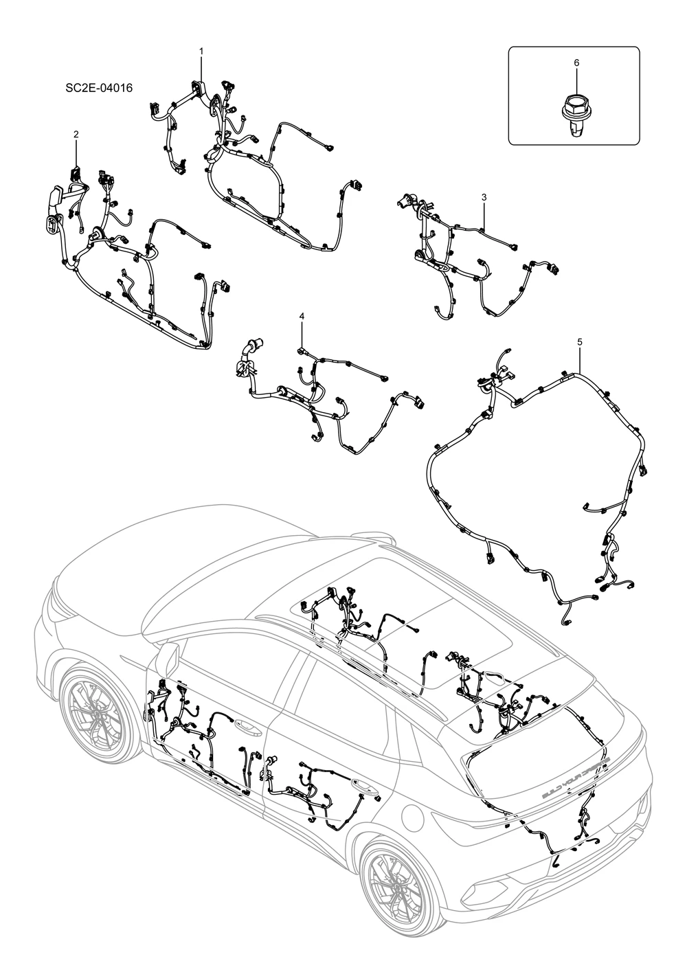 For Byd Atto3 Yuan Plus 2021-2025 Sc2e-04016 Door Harness Original Car Accessories Para Auto Tools