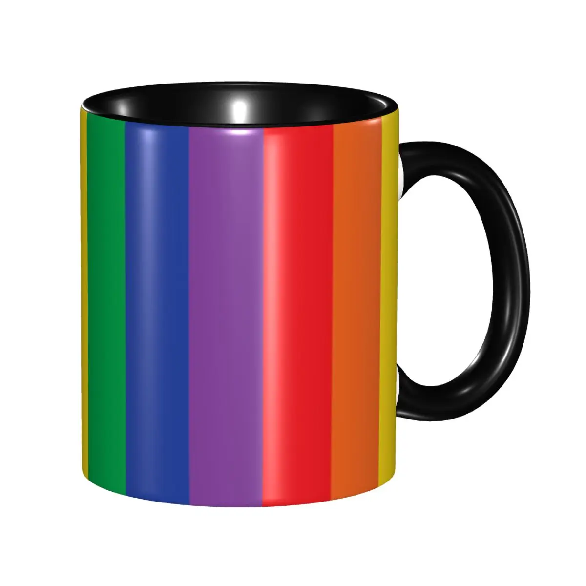 

DIY LGBT Rainbow Flag Ceramic Mug Personalized Pansexual Gay Lesbian Coffee Cups Creative Present