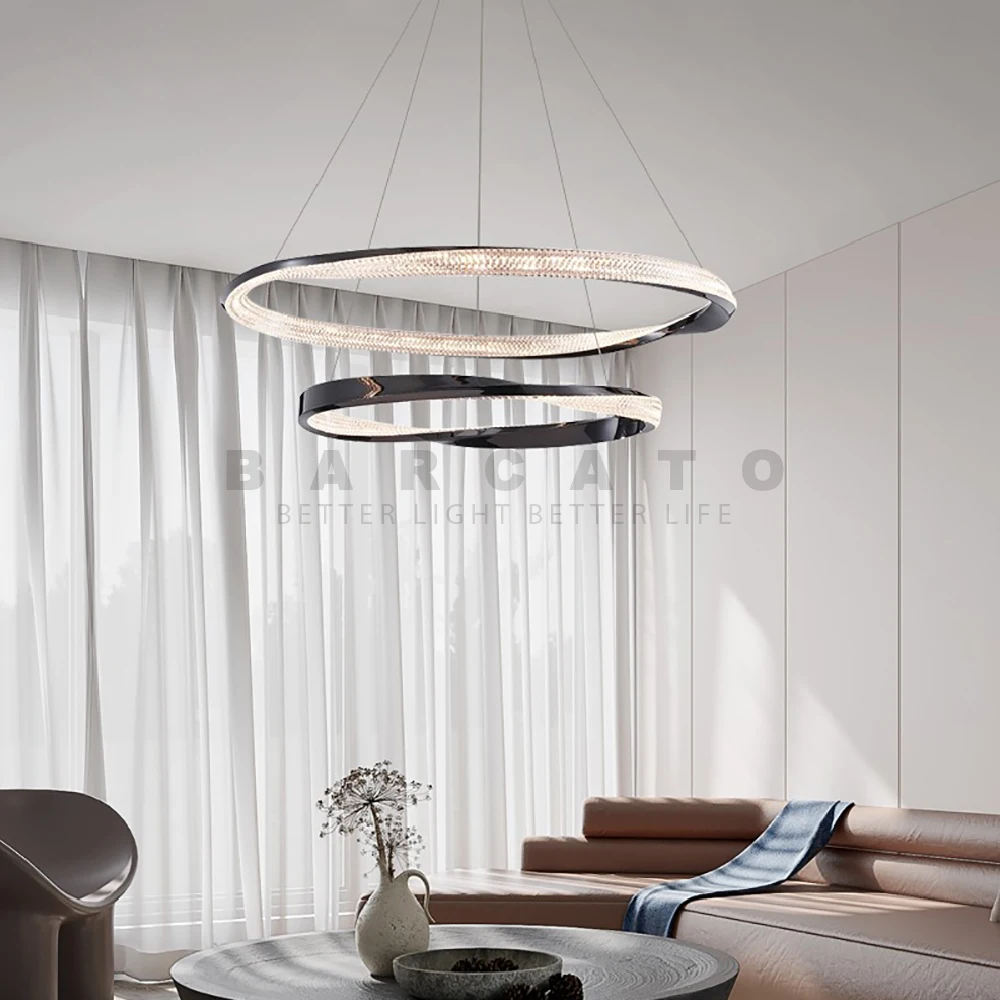 Modern LED Circle Chandelier Designer Luxury Pendant Lights For Dining Room Kitchen Lustre Decor Indoor Hanging Lights Fixture