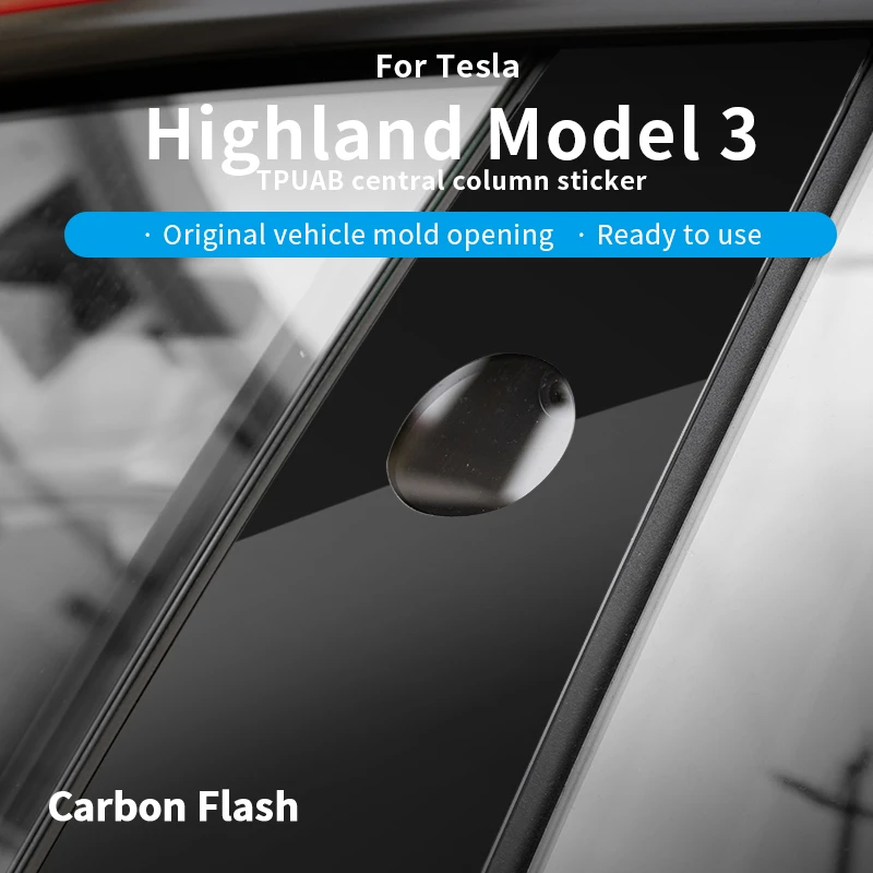 Transparent TPU A-Pillar & B-Pillar Film for Tesla 2024-2025 Model 3