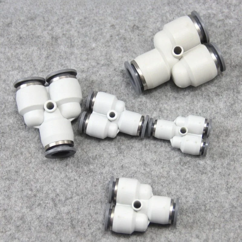 Pneumatic Quick Push-In Fitting Y-Shaped Tee PY Plastic Tube Connector Air Hose Splitter Factory Direct