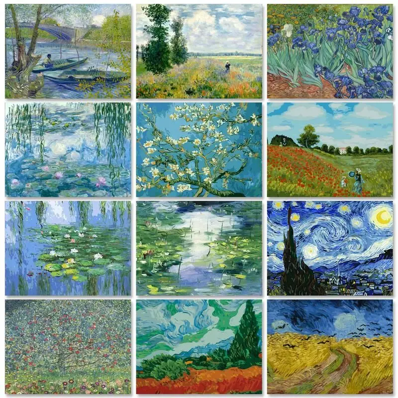 

RUOPOTY Abstract Picture Diy Painting By Numbers Adults Van Gogh Sky Scenery Drawing On Numbers Diy Gift Home Decors 60x75cm