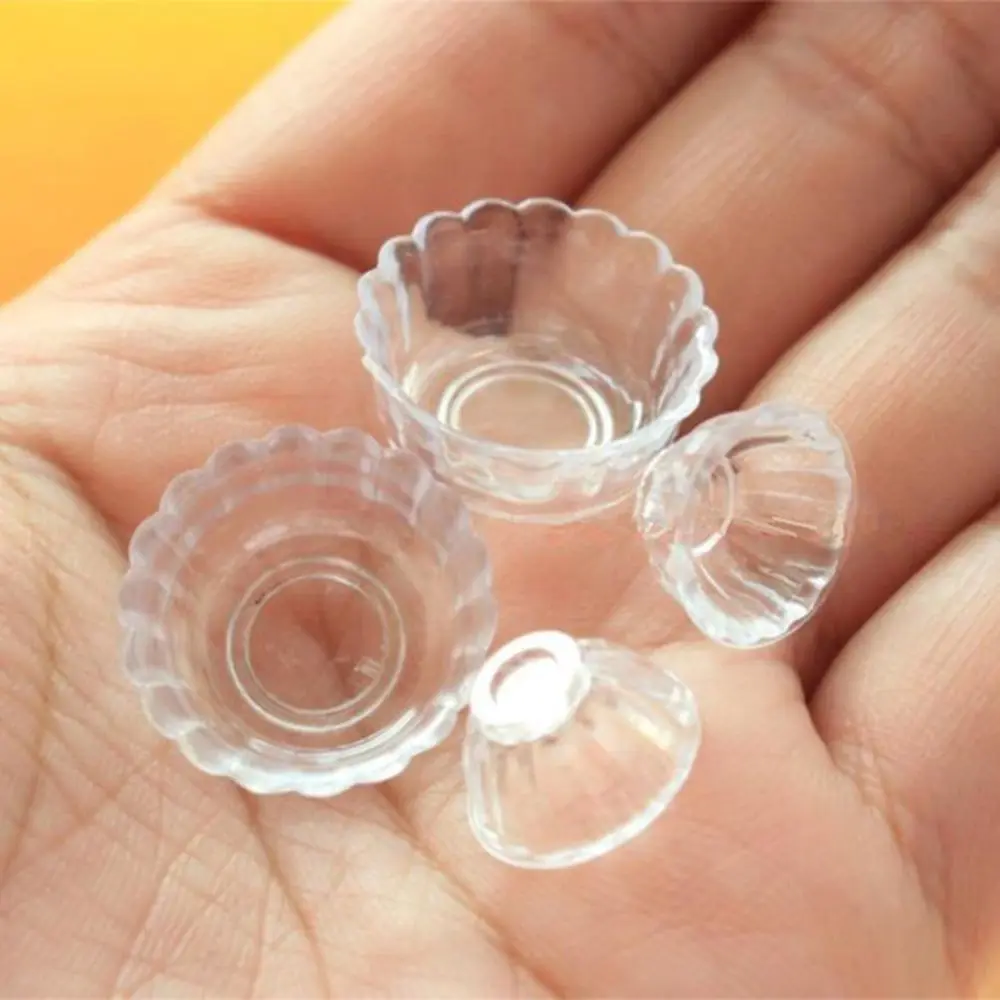 Gobelets en plastique Transparent pour bricolage, assiette pour maison de poupée, Mini tasses, plat de décoration