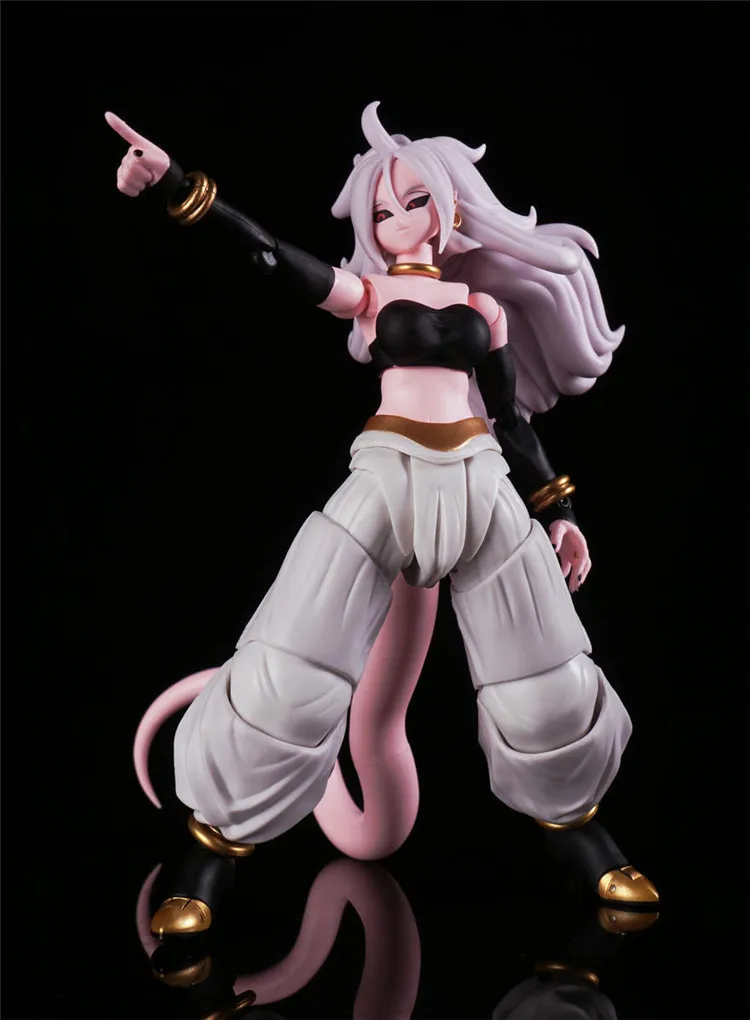 15cm Dragon Ball Anime rysunek Android # 21. figurka dziewczyna Majin Buu statua Dragon Ball Z Buu kolekcja Model dekoracyjny zabawka dla dzieci