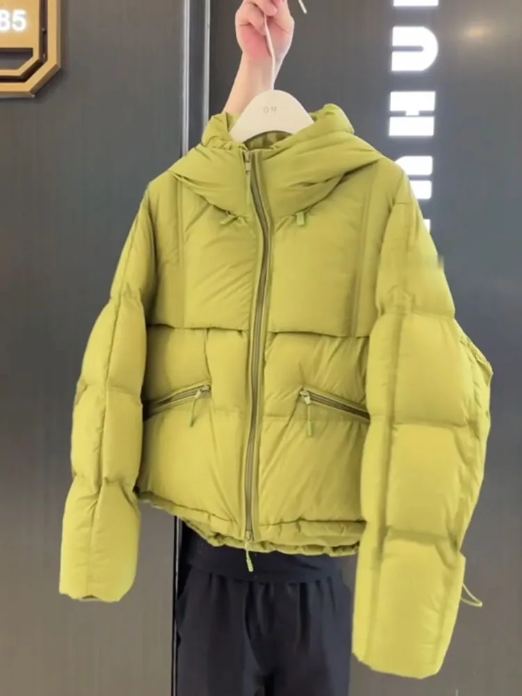 Único een ort puffer jaet feminino inverno 2025 novo high-end pão sle casaco coreano sle corte reto longo sve