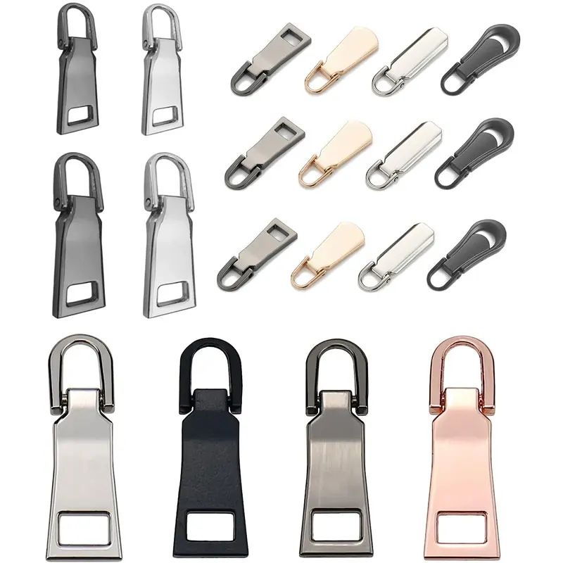 5Pcs Zipper Pull Replacement Metal Zipper Pull Repair Zipper Pull Tab for Luggage Suitcase Backpack Jacket Bags Coat Boots