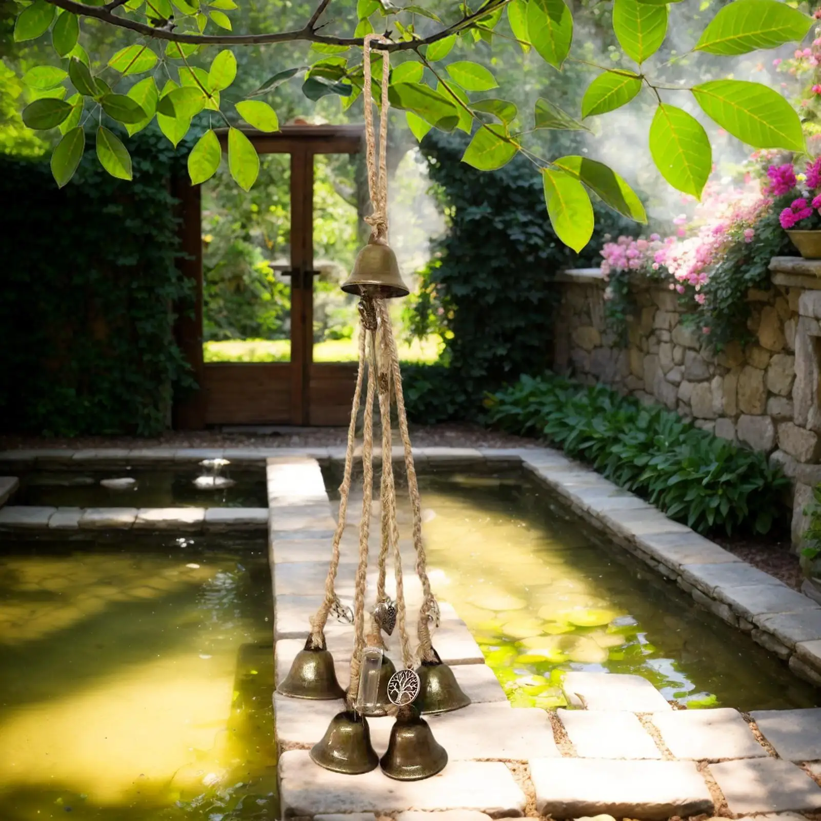 

Luck Exorcism Bell Halloween Home Decoration Bohemian Wind Chime Hangable Luck Bell For Christmas Garden Halloween Balcony