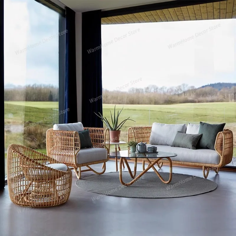 

New Style Creative Outdoor Sofas Accent Relax Hotel Creative Garden Sofas Luxury Rattan Furniture Arredo Giardino Lshysf