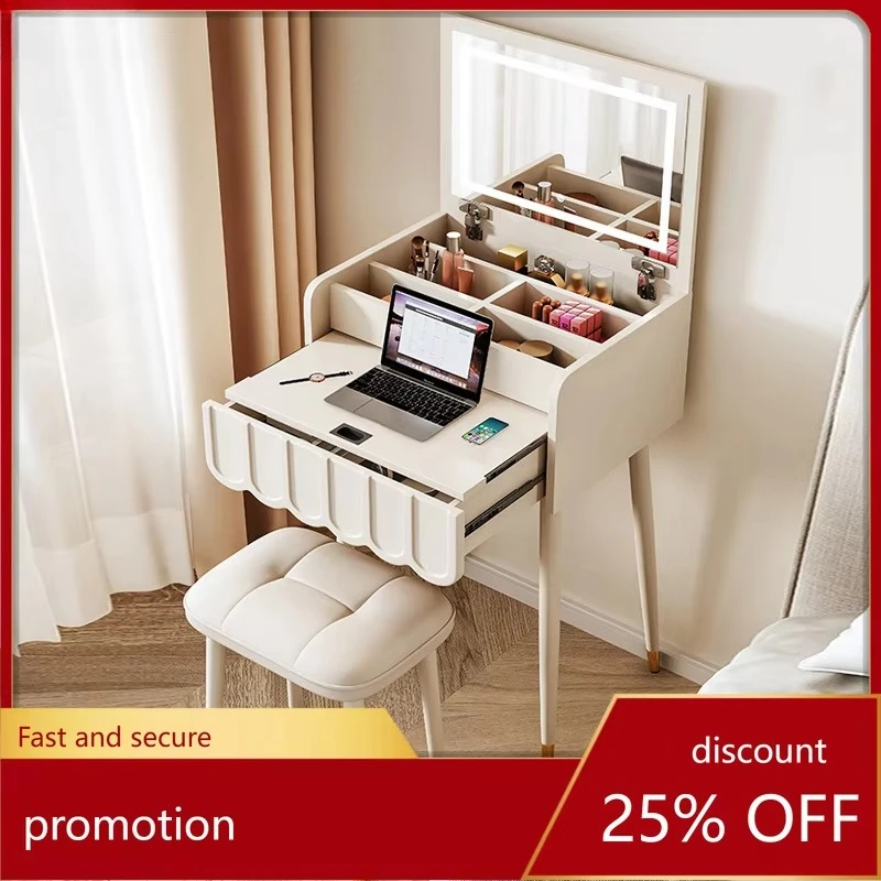 cream style vanity makeup desk all-in-one for home