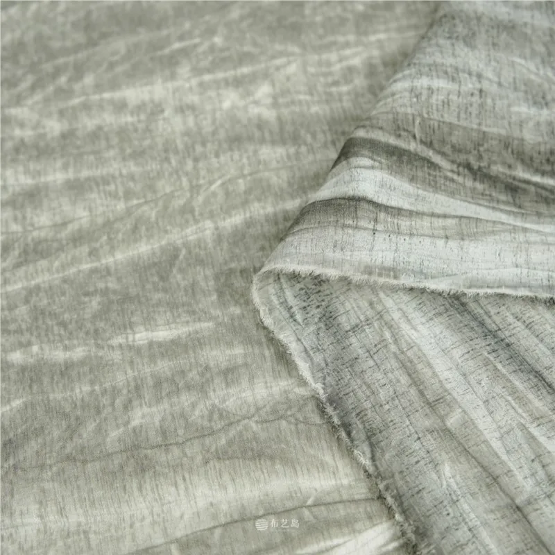 Irregularly textured and wrinkled linen fabric for shirts dresses Hanfu
