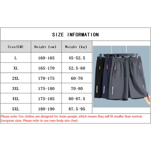 Men's Summer Ultra-thin Ice Silk Beach Casual Shorts Jogging Sport Quick Dry Male Zipper Loose Gym Sports Short Pants Sweatpant - Image 6