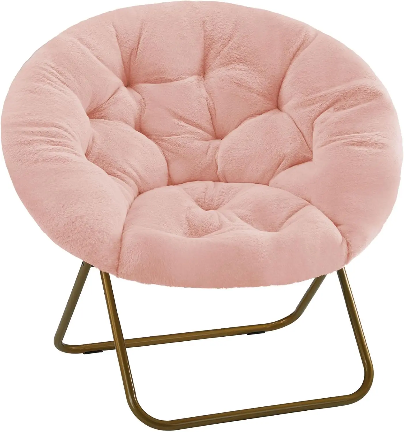 

Saucer Chair for Adults, Teens, Faux Fur XL Circle Chair for Bedroom, Dorm & Gaming, Foldable Comfy Accent Seat for Small