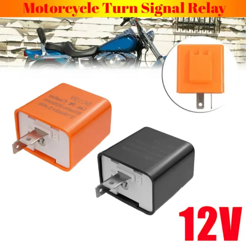 2 Pin Motorcycle LED Flasher Relay Adjustable Frequency Flashing Motorbike Turn Signal Blinker Indicator 12V Flasher Relays