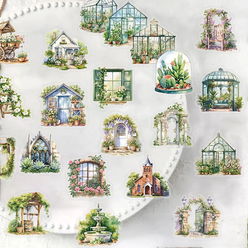 50PCS Flower Field Cottage Cartoon Stickers DIY Scrapbooking Guitar Snowboard Motorcycle Luggage PET Sticker
