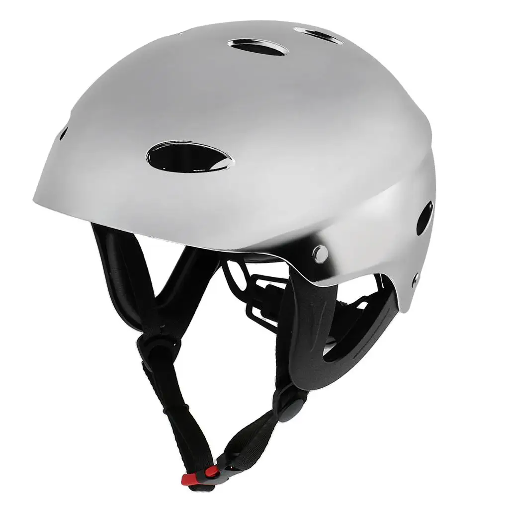 Durable Silver Water Sport Helmet with Air Vents Safety Canoeing Helmet for Kayaking Accessories Outdoor