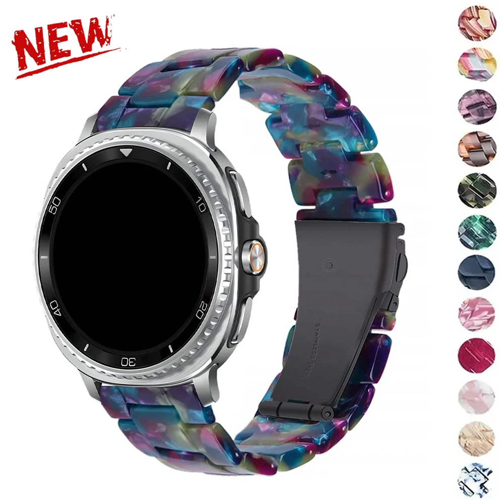 Resin Band for Samsung Galaxy Watch 8 40mm 44MM-8Classic 46mm Transparent Strap Women Bracelet Galaxy Ultra 2025 47mm Ultra7 47m