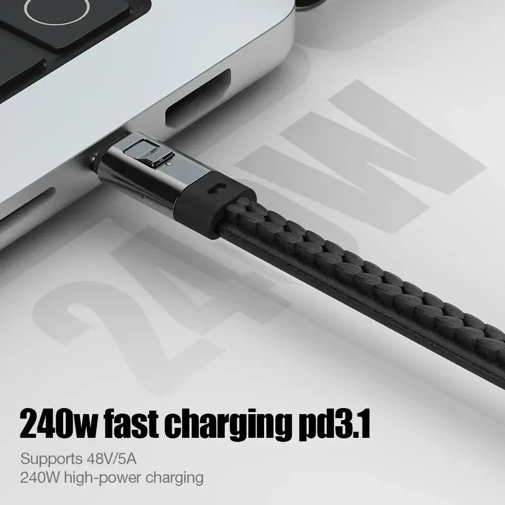 Zinc Alloy Keychain USB C Charger Cable 240W Power Short Length Fast Charging Cord 5A Current Fast Charging