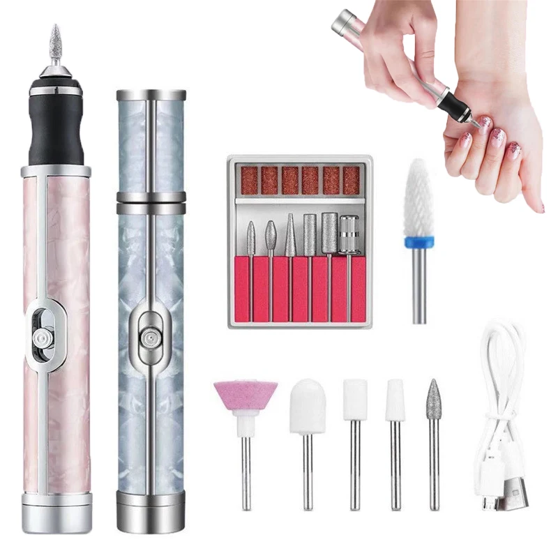 Electric Nail Drill Machine 20000RPM Nail Polish Sander Grinding Rechargeable Nail File Nails Accessories Professional Manicure