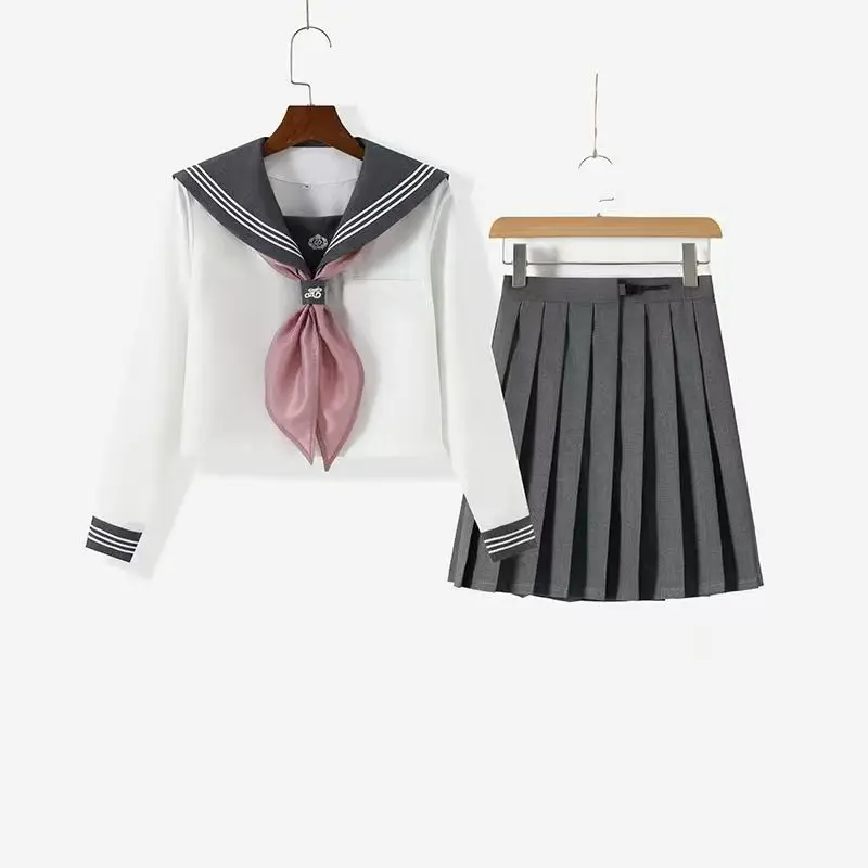 Cute Academy Style JK Uniform Sailor Collar Outfit Lightweight Breathable Fabric Perfect for School Uniform and Sweet Daily Look