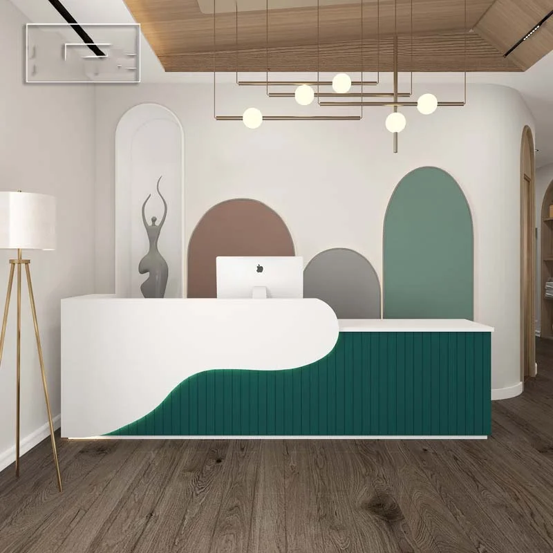 Portable White Drawers Reception Desks Small Cheap Retail Checkout Reception Desks Classic Hotel Empfangstresen Office Furniture