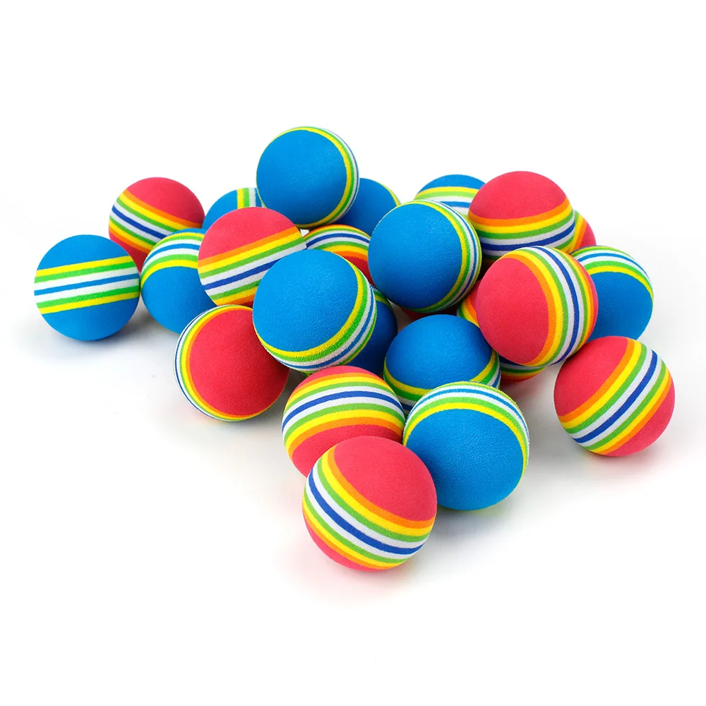 10 Pcs Rainbow Color EVA Foam Practice Sponge Golf Balls Bulk