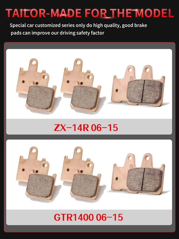 Mrrangt Motorcycle Metal sintering brake pad fit for KAWASAKI ZX14R ZX-14R GTR1400 ZZR1400 2006-2015